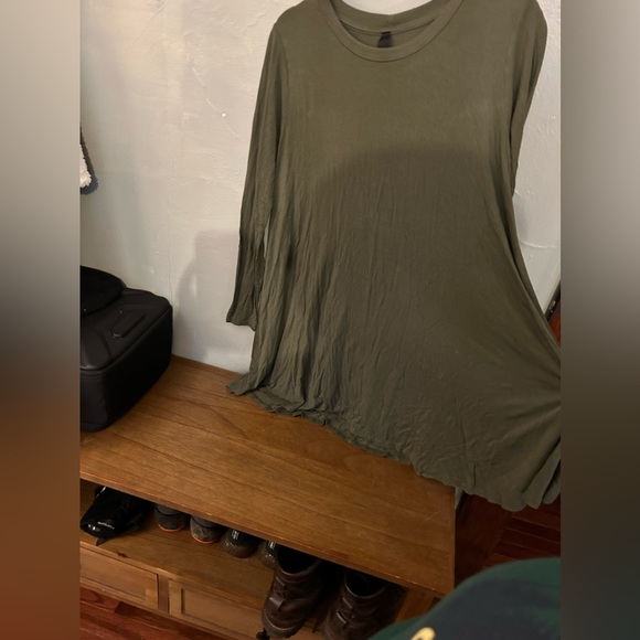 Boutique Brand Army Green Long Sleeve Swing Dress - Picture 2 of 2